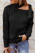 Strapped Cut Out Shoulder Turtleneck Sweater